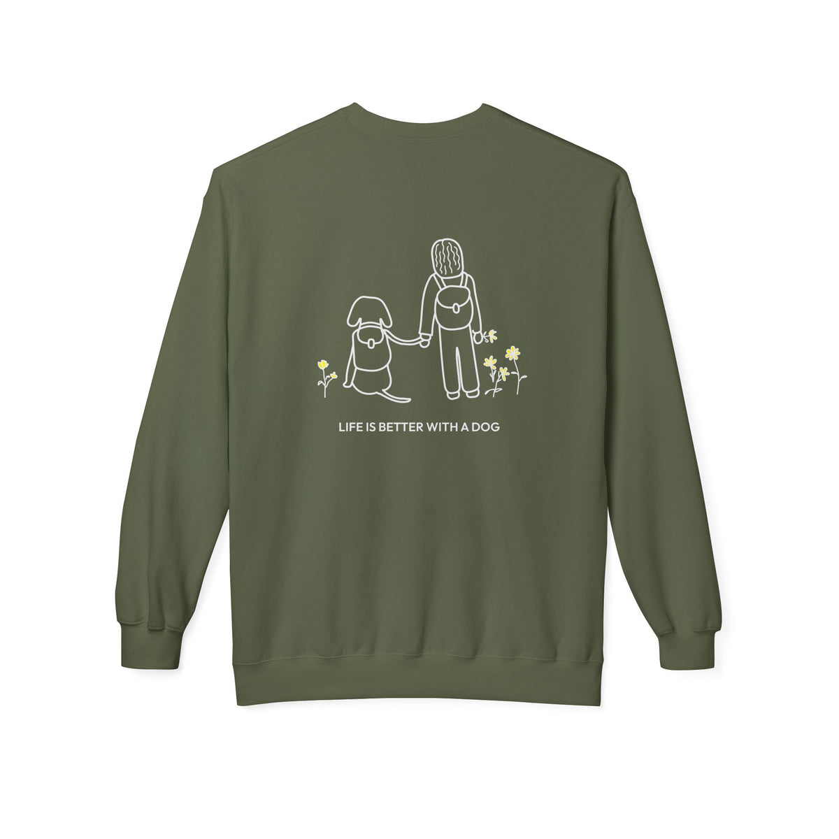 Life Is Better With A Dog -- Hiking (Back Print) | Soft Fleece Sweatshirt | Life Is Better With A Dog Collection