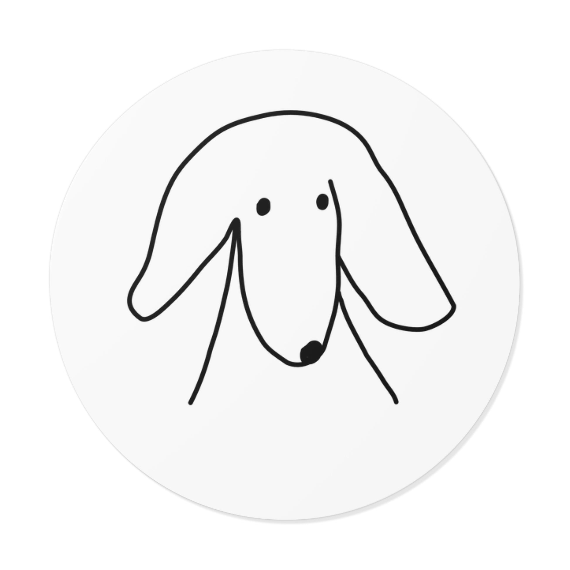 Round Vinyl Sticker — "Sideways Glance"
