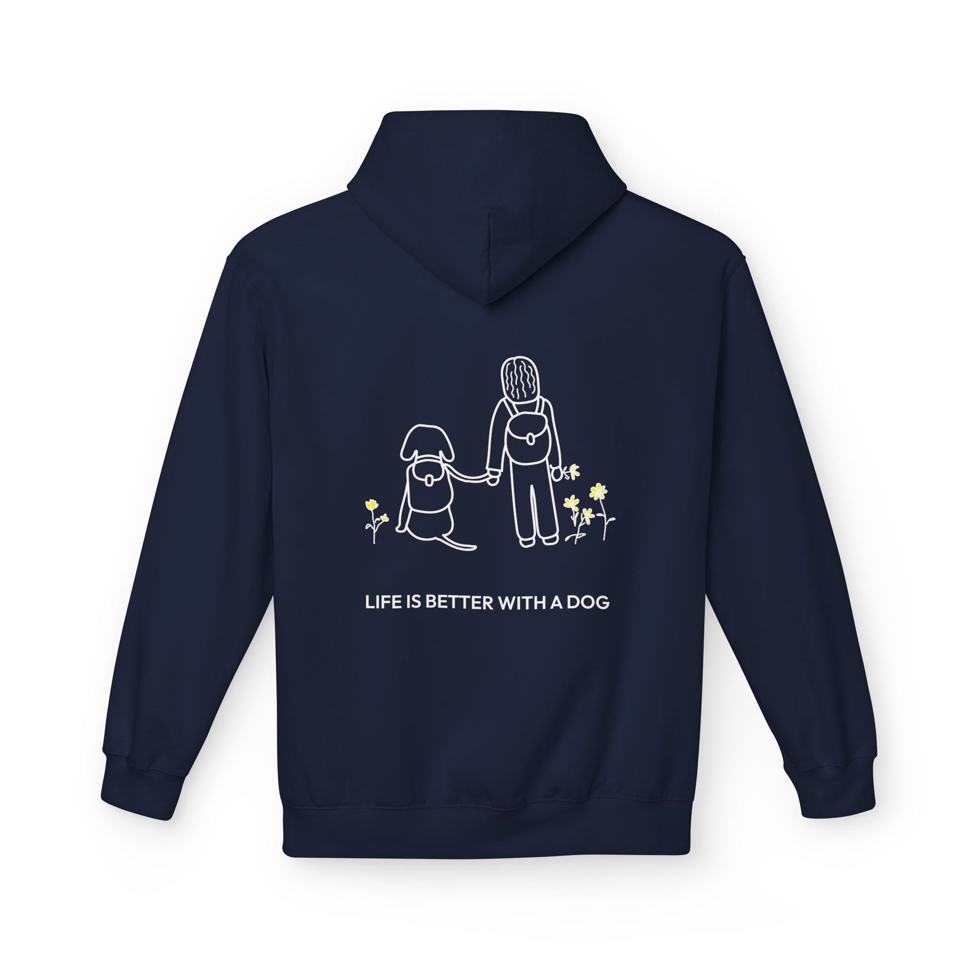 Life Is Better With A Dog -- Hiking (Back Print) | Softstyle Fleece Hoodie | Life Is Better With A Dog Collection