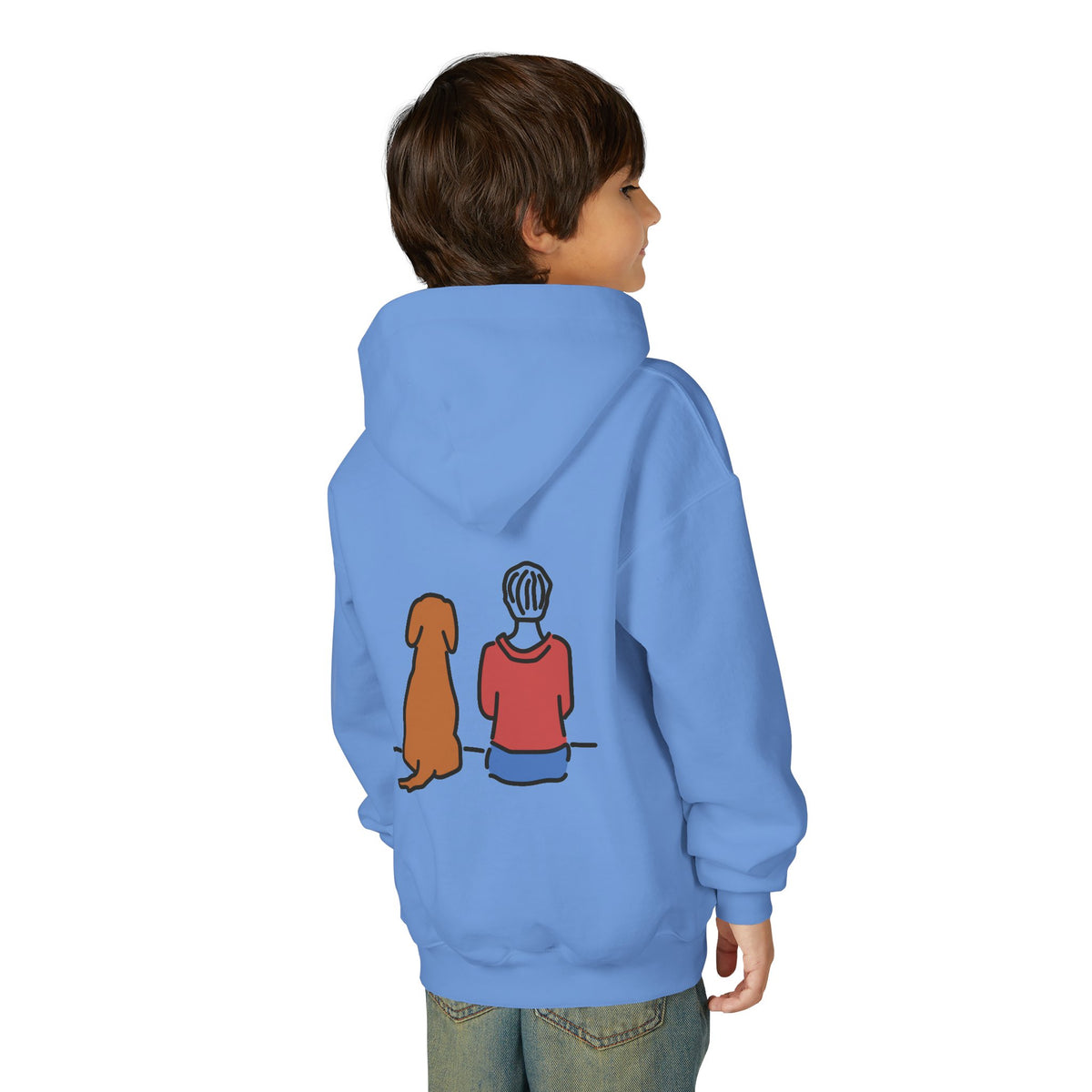 "Better Together" Youth Hoodie (Back Print Design) for Kids Who Love Dogs | Color Collection