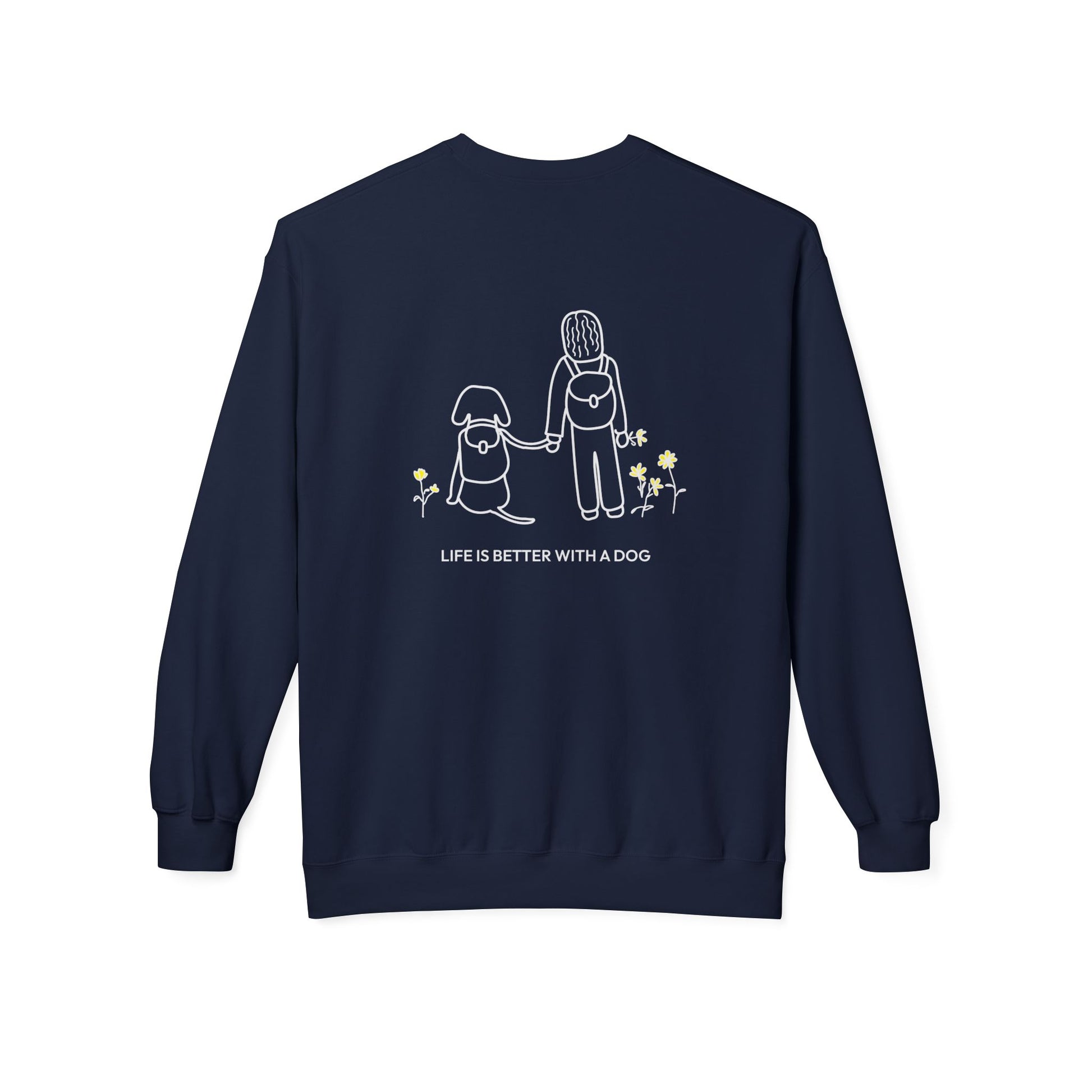 Life Is Better With A Dog -- Hiking (Back Print) | Soft Fleece Sweatshirt | Life Is Better With A Dog Collection