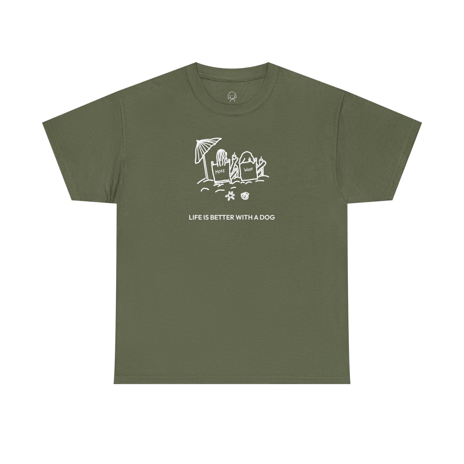 Life is Better with a Dog -- Beach| Soft Cotton Tee | Summer Collection | Life Is Better With A Dog Collection