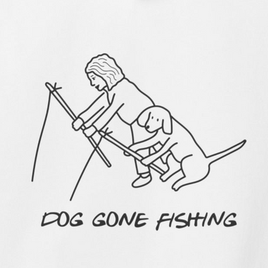 Dog Gone Fishing (Back Print) | Softstyle Fleece Hoodie | Summer Collection