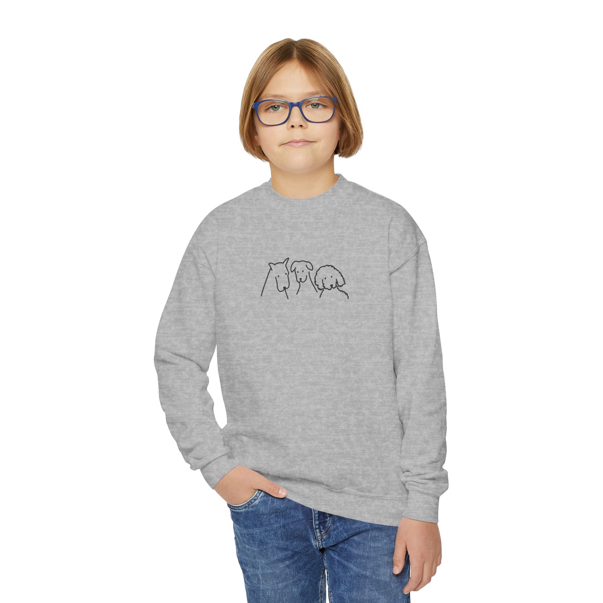 Three Dogs | Youth Crewneck Sweatshirt