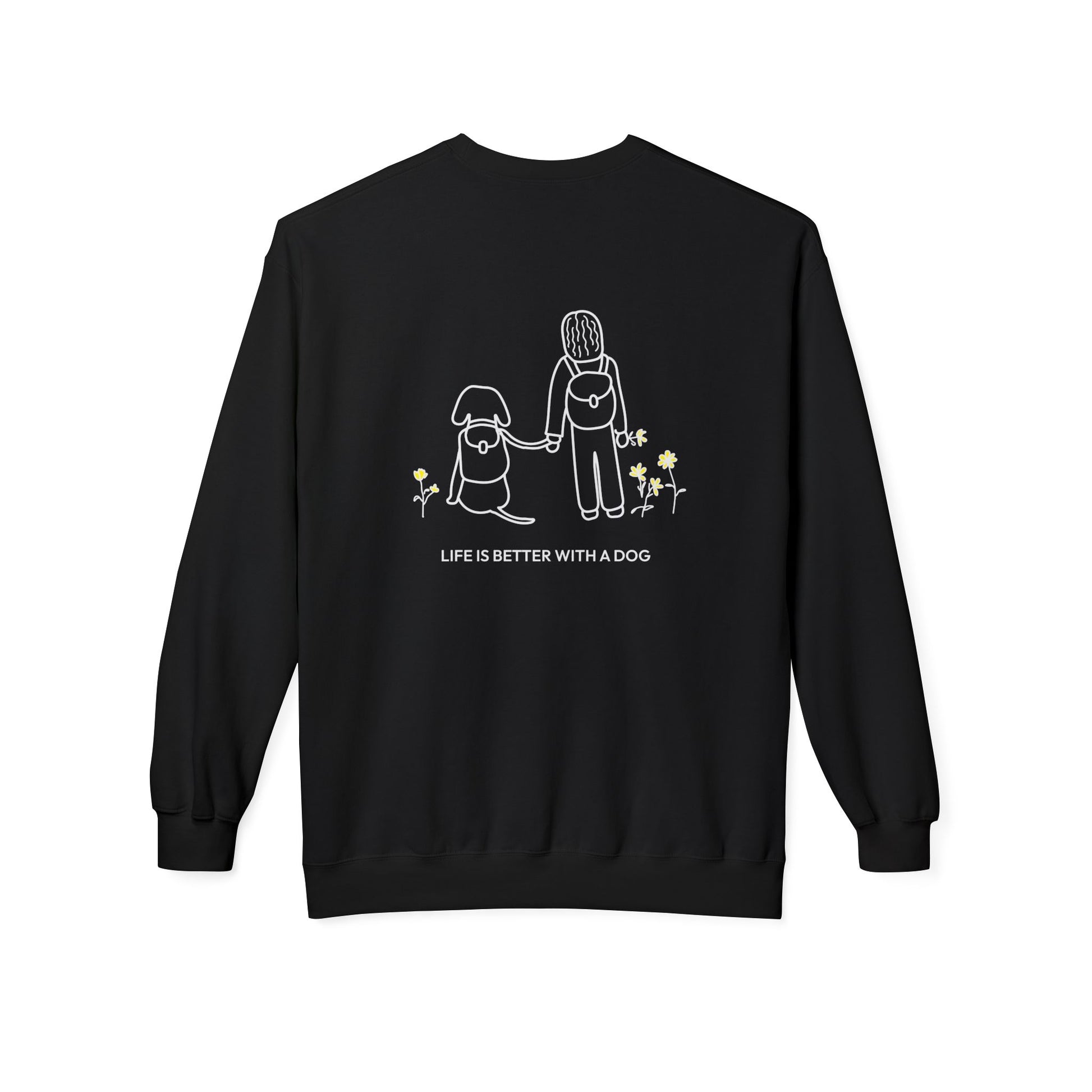 Life Is Better With A Dog -- Hiking (Back Print) | Soft Fleece Sweatshirt | Life Is Better With A Dog Collection