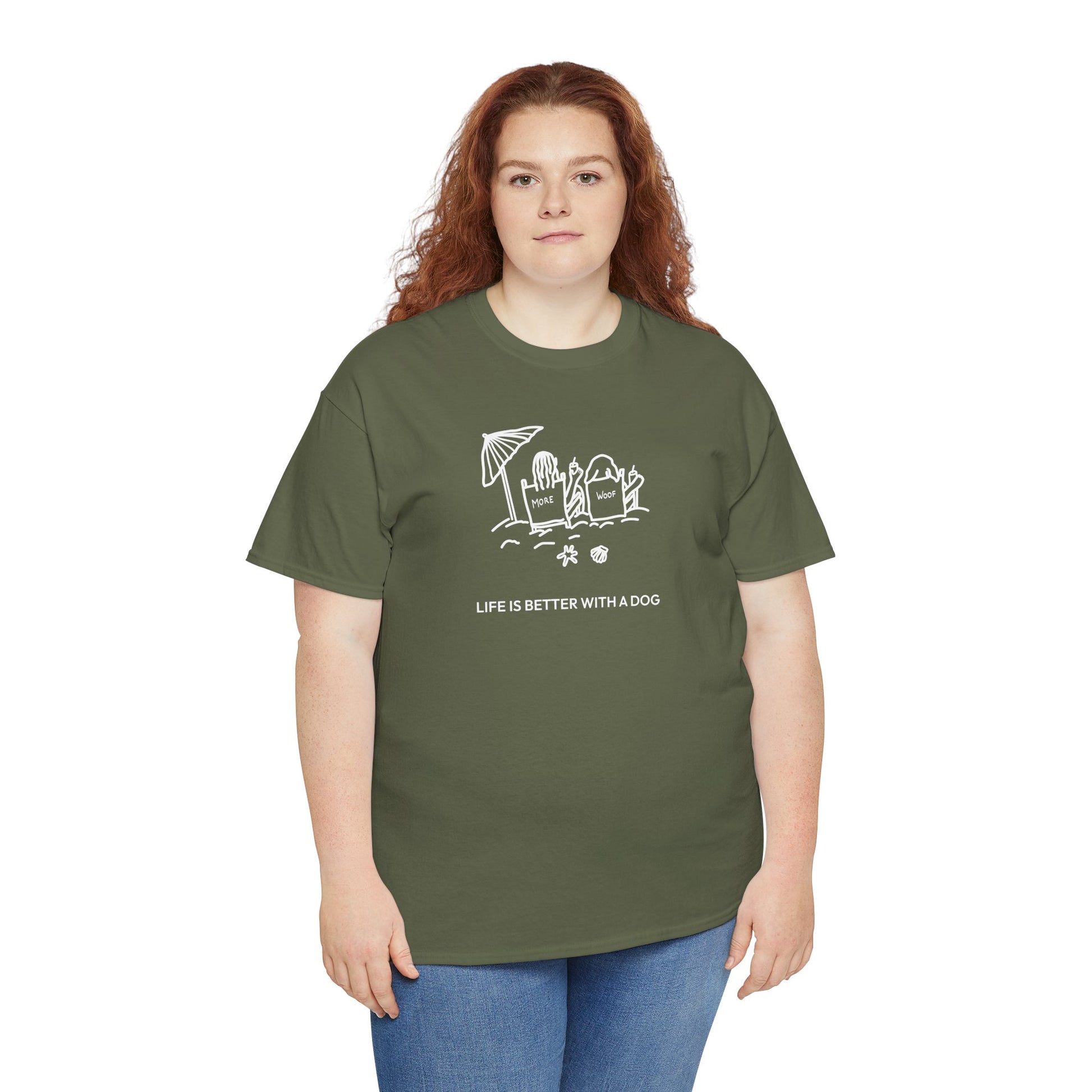 Life is Better with a Dog -- Beach| Soft Cotton Tee | Summer Collection | Life Is Better With A Dog Collection
