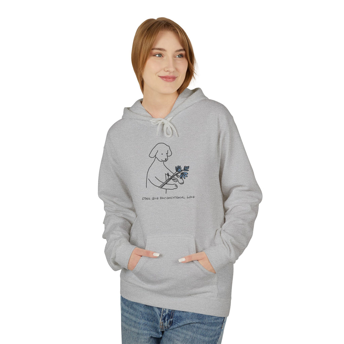Dogs Give Unconditional Love | Softstyle Fleece Hoodie | Spring Colllection