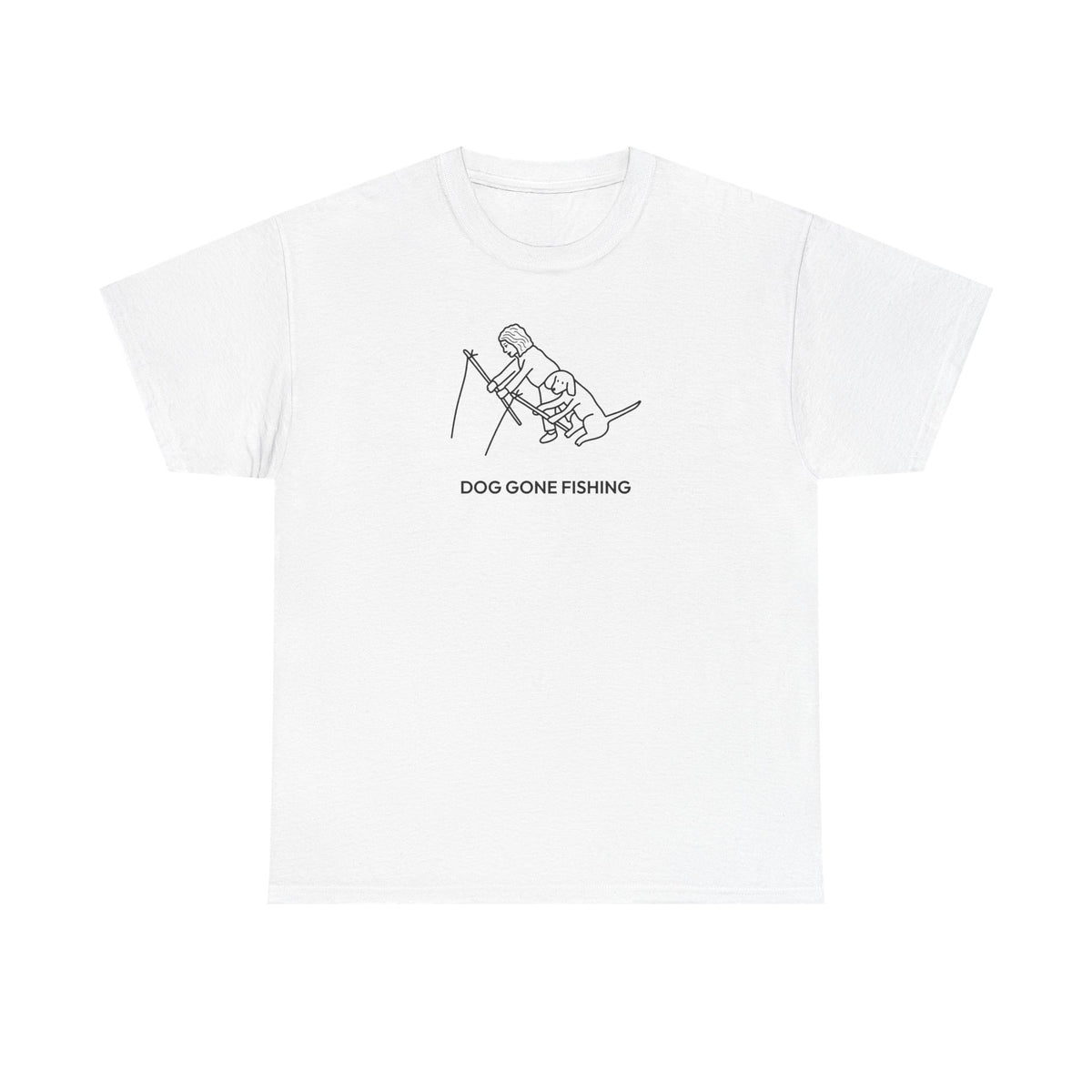 Dog Gone Fishing | Soft Cotton Tee | Summer Collection