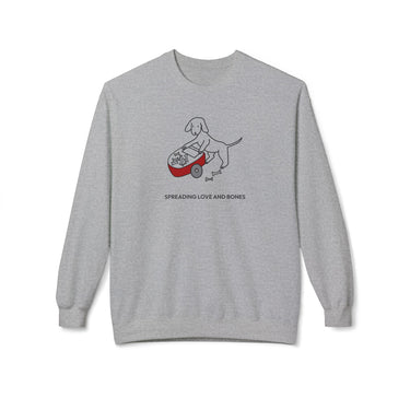 Spreading Love And Bones | Softstyle Fleece Sweatshirt for Dog Lovers | Color Collection