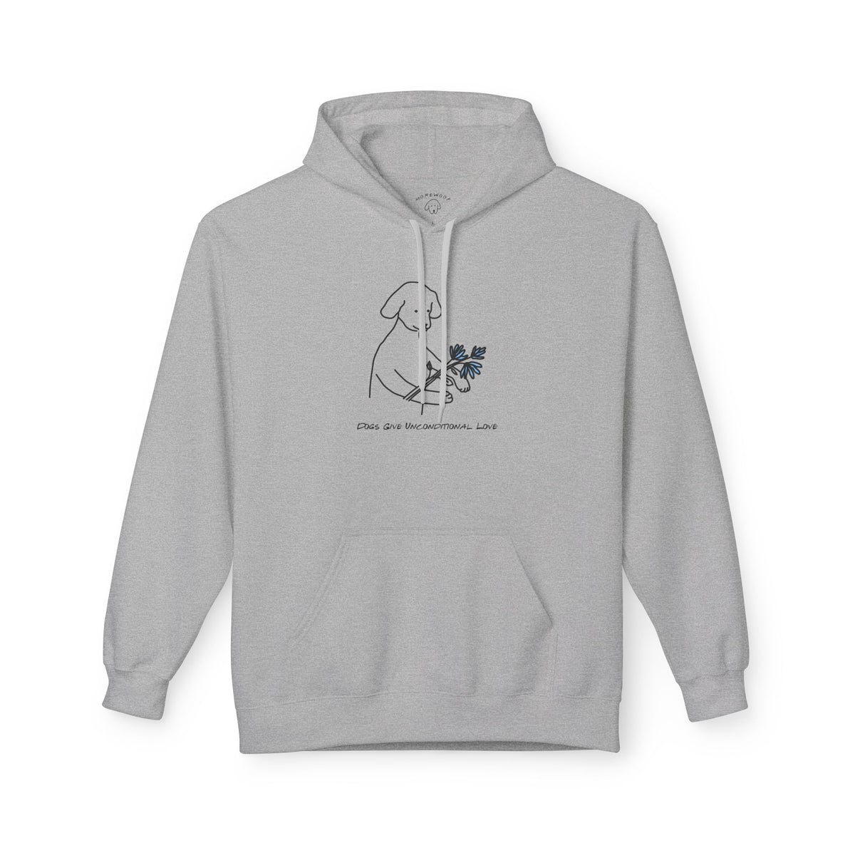 Dogs Give Unconditional Love | Softstyle Fleece Hoodie | Spring Colllection