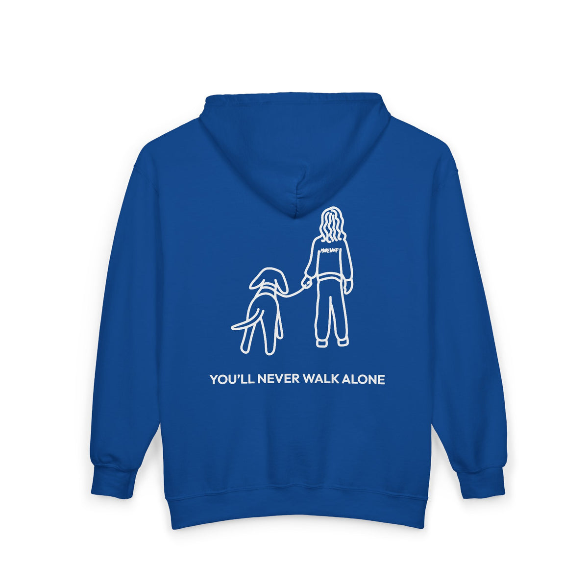 You'll Never Walk Alone (Back Print) | MoreWoof Full Zip Hoodie for Dog Lovers