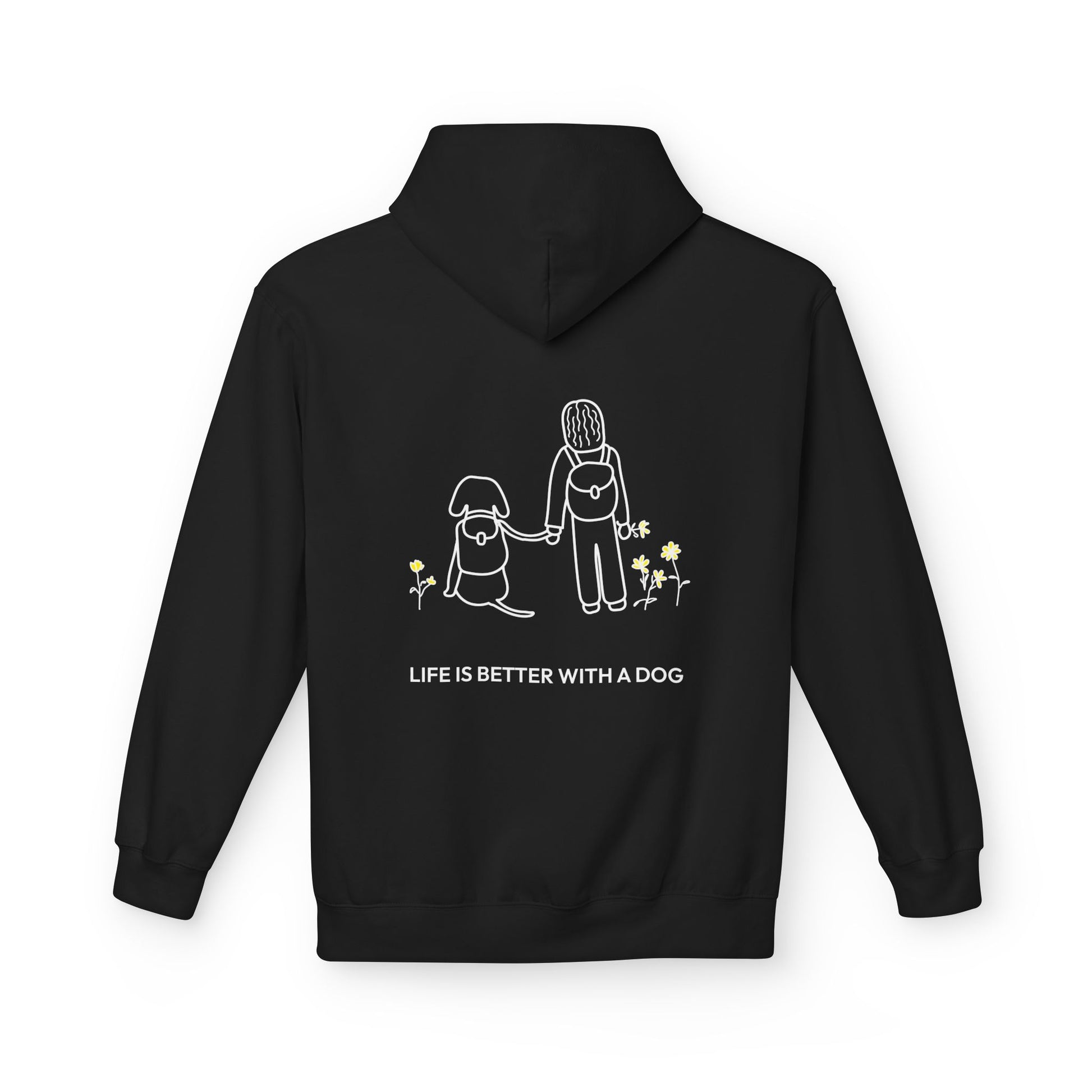 Life Is Better With A Dog -- Hiking (Back Print) | Softstyle Fleece Hoodie | Life Is Better With A Dog Collection