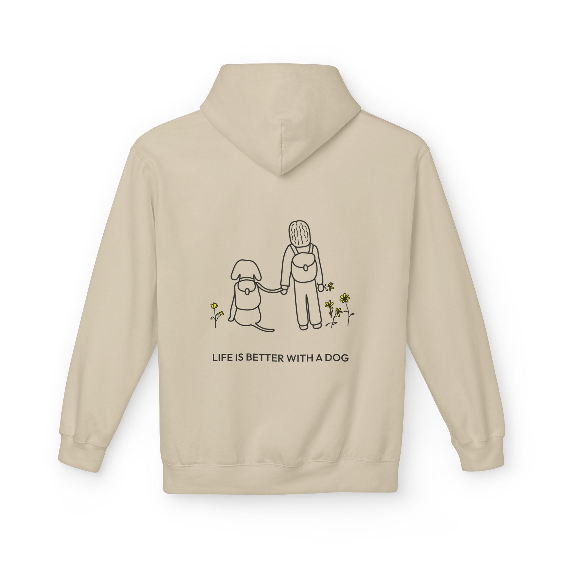 Life Is Better With A Dog -- Hiking (Back Print) | Softstyle Fleece Hoodie | Life Is Better With A Dog Collection