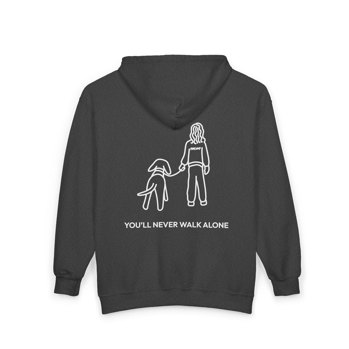 You'll Never Walk Alone (Back Print) | MoreWoof Full Zip Hoodie for Dog Lovers
