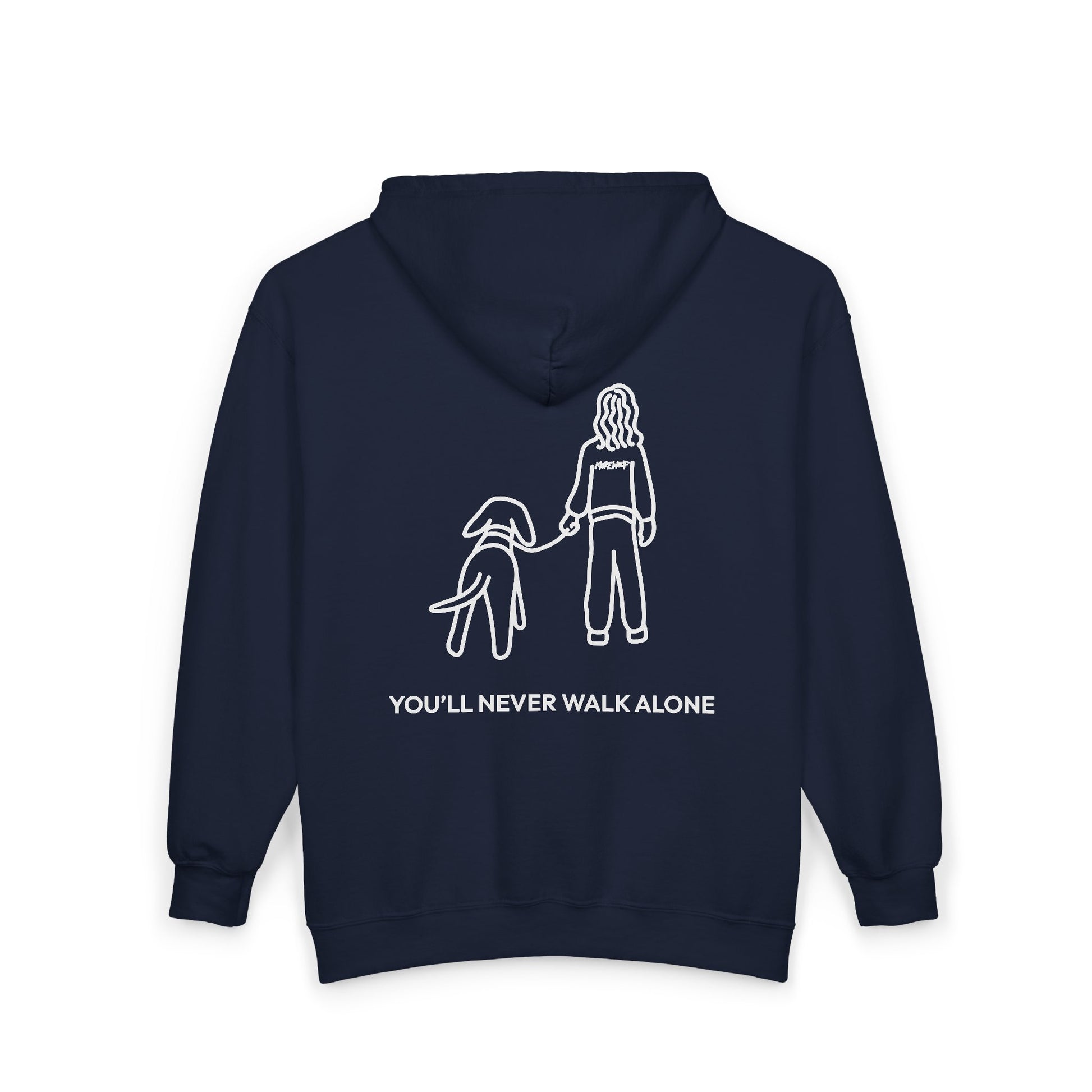 You'll Never Walk Alone (Back Print) | MoreWoof Full Zip Hoodie for Dog Lovers
