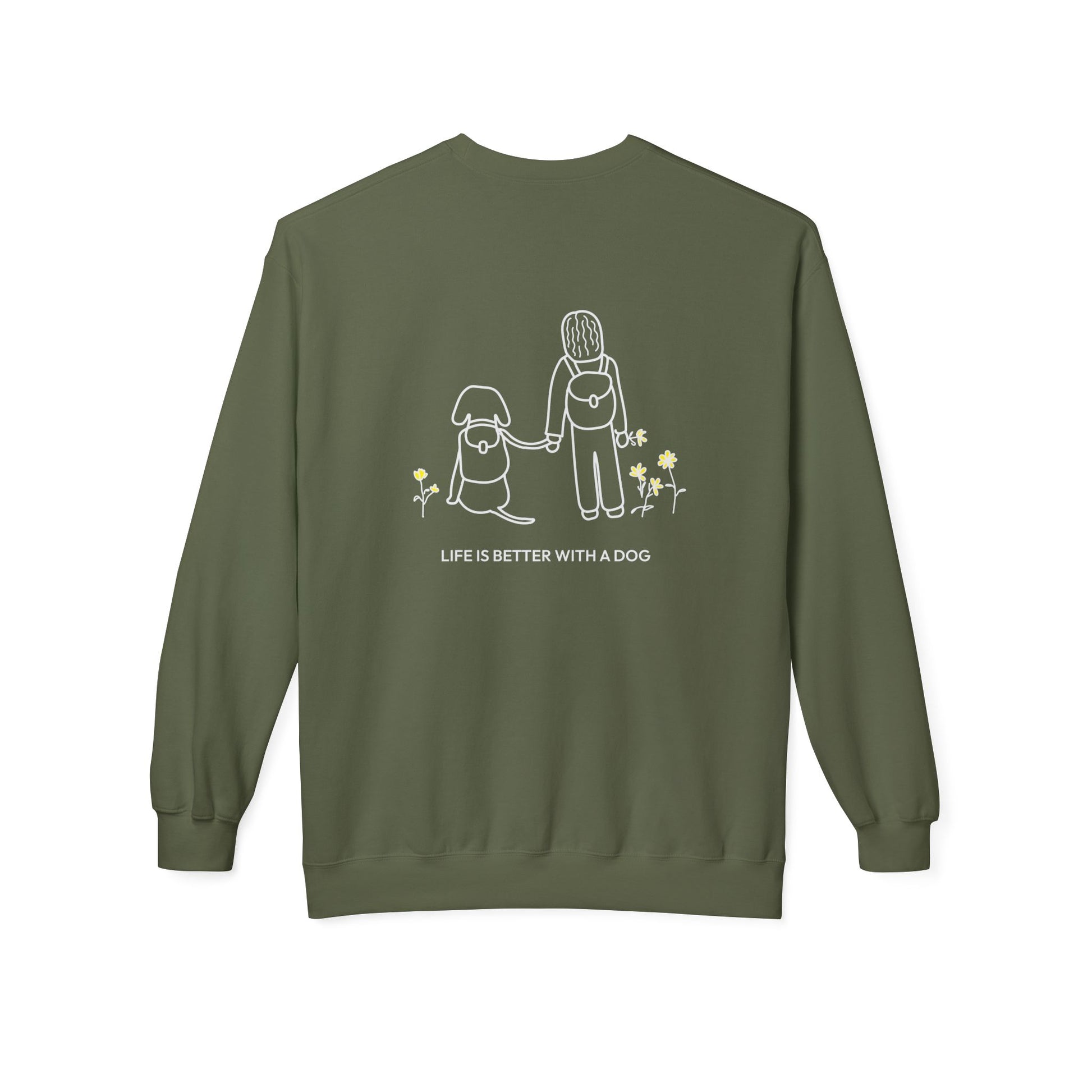 Life Is Better With A Dog -- Hiking (Back Print) | Soft Fleece Sweatshirt | Life Is Better With A Dog Collection