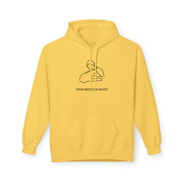 Who Rescued Who? | Morewoof Softstyle Fleece Hoodie | Rescue Collection