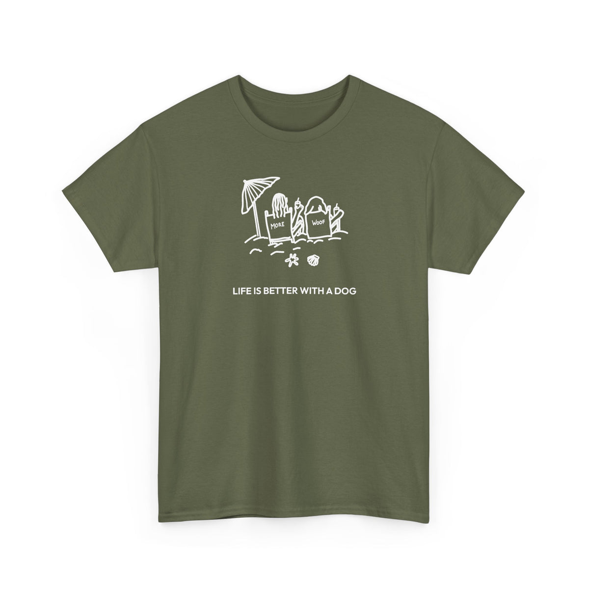 Life is Better with a Dog -- Beach| Soft Cotton Tee | Summer Collection | Life Is Better With A Dog Collection