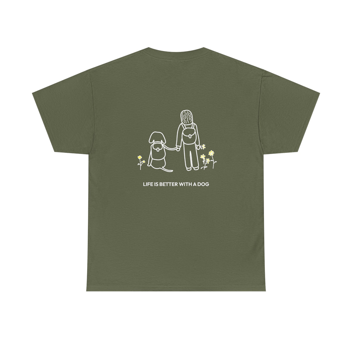 Life Is Better With A Dog -- Hiking (Back Print) | Soft Cotton Tee | Life Is Better With A Dog Collection