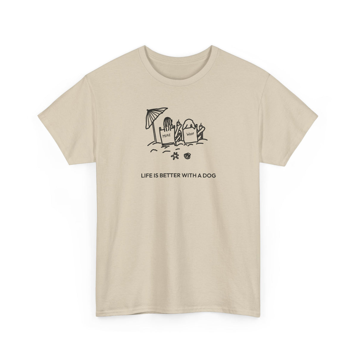 Life is Better with a Dog -- Beach| Soft Cotton Tee | Summer Collection | Life Is Better With A Dog Collection