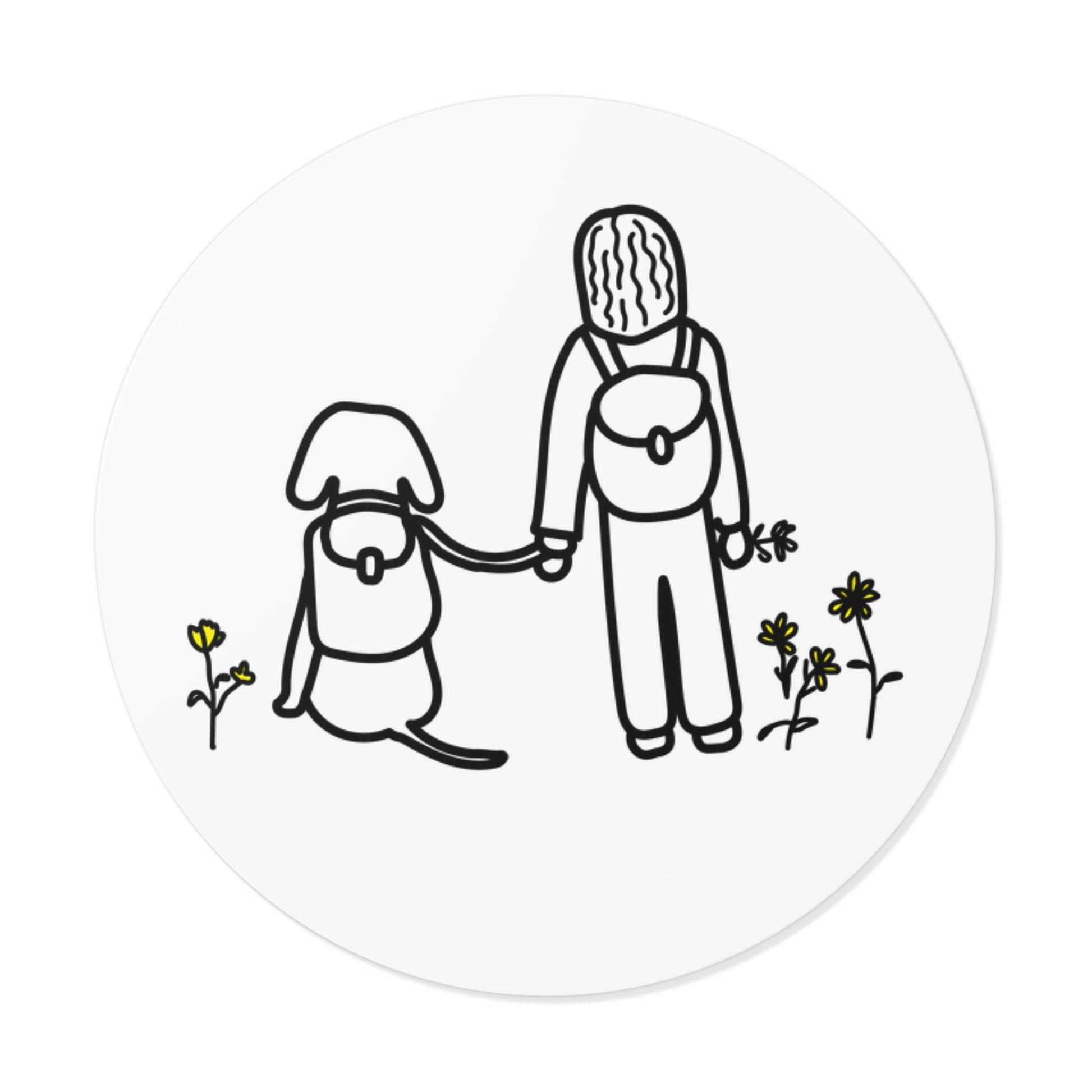 Round Vinyl Sticker | "Life Is Better With A Dog"