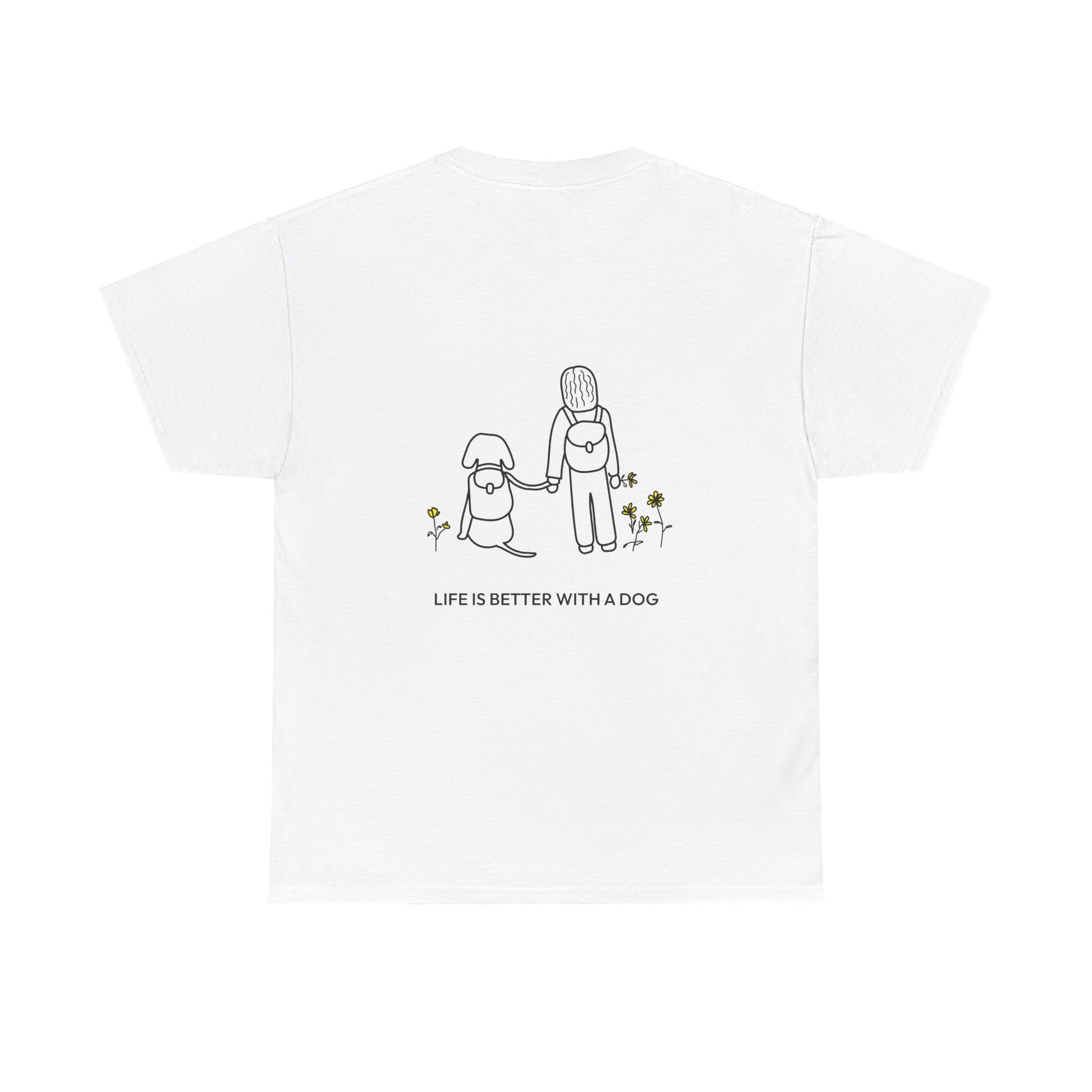 Life Is Better With A Dog -- Hiking (Back Print) | Soft Cotton Tee | Life Is Better With A Dog Collection