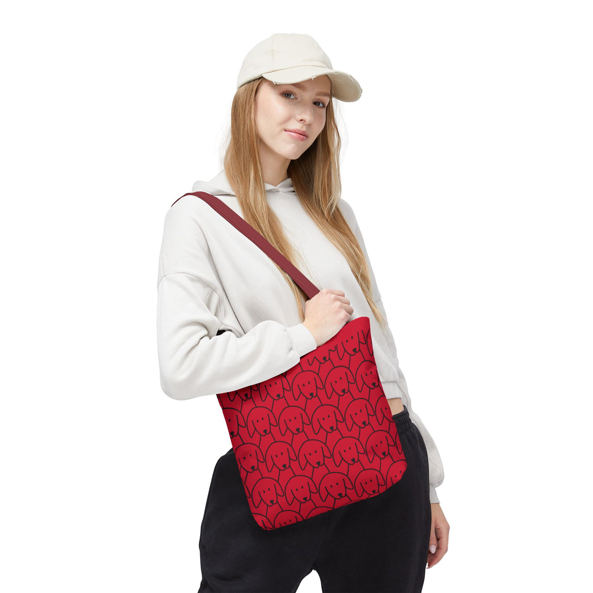 Playful Dog Pattern Tote Bag | 13", 16", 18"