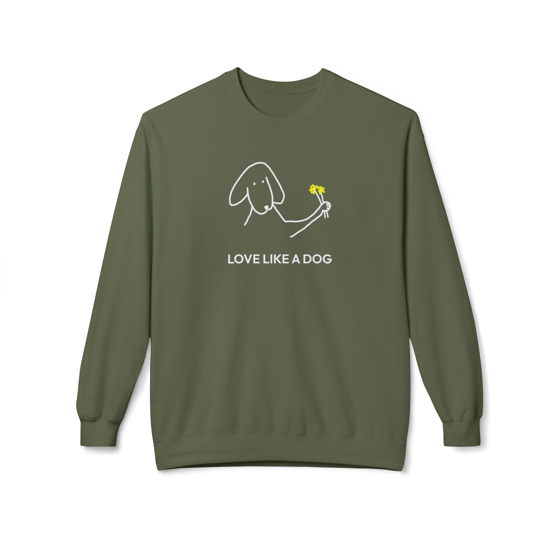 Love Like a Dog | Softstyle Fleece Sweatshirt | Color Collection