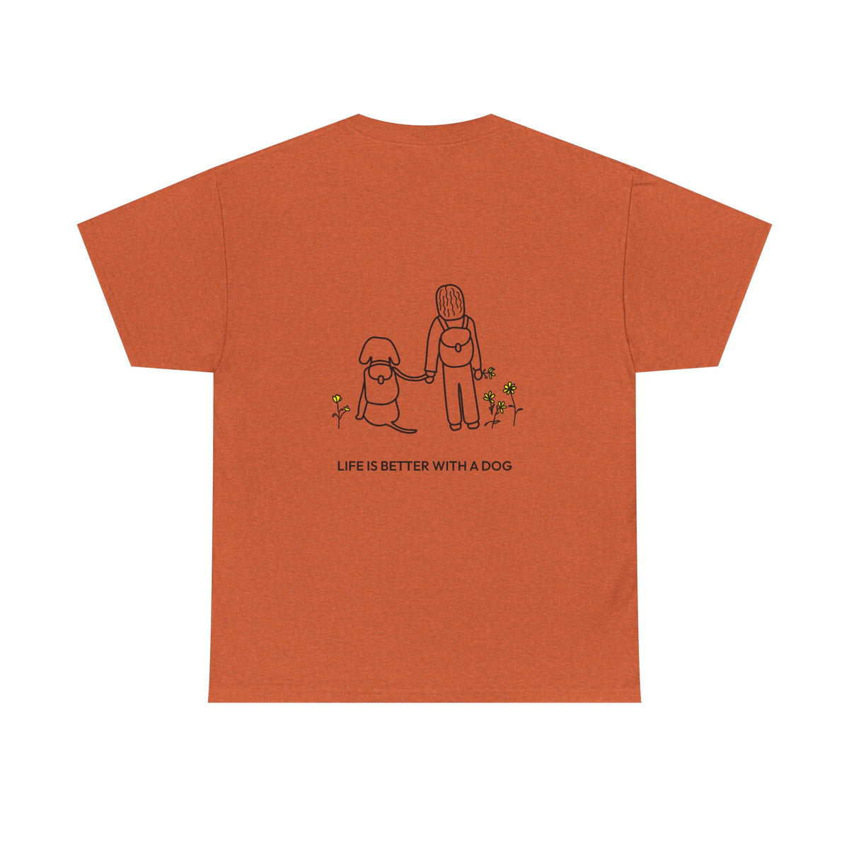 Life Is Better With A Dog -- Hiking (Back Print) | Soft Cotton Tee | Life Is Better With A Dog Collection
