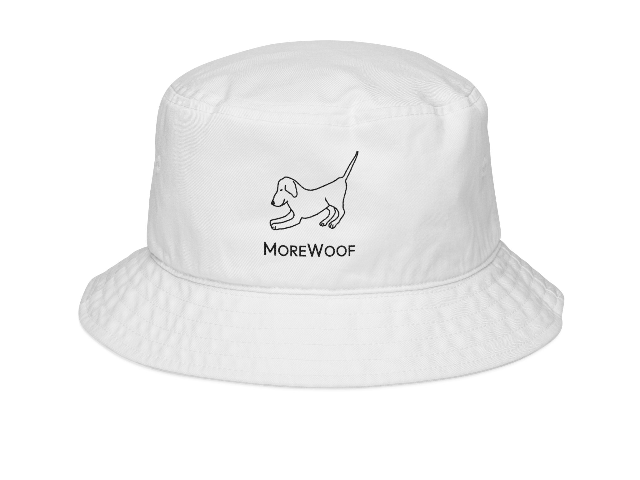 MoreWoof Downward Dog sun hat in White