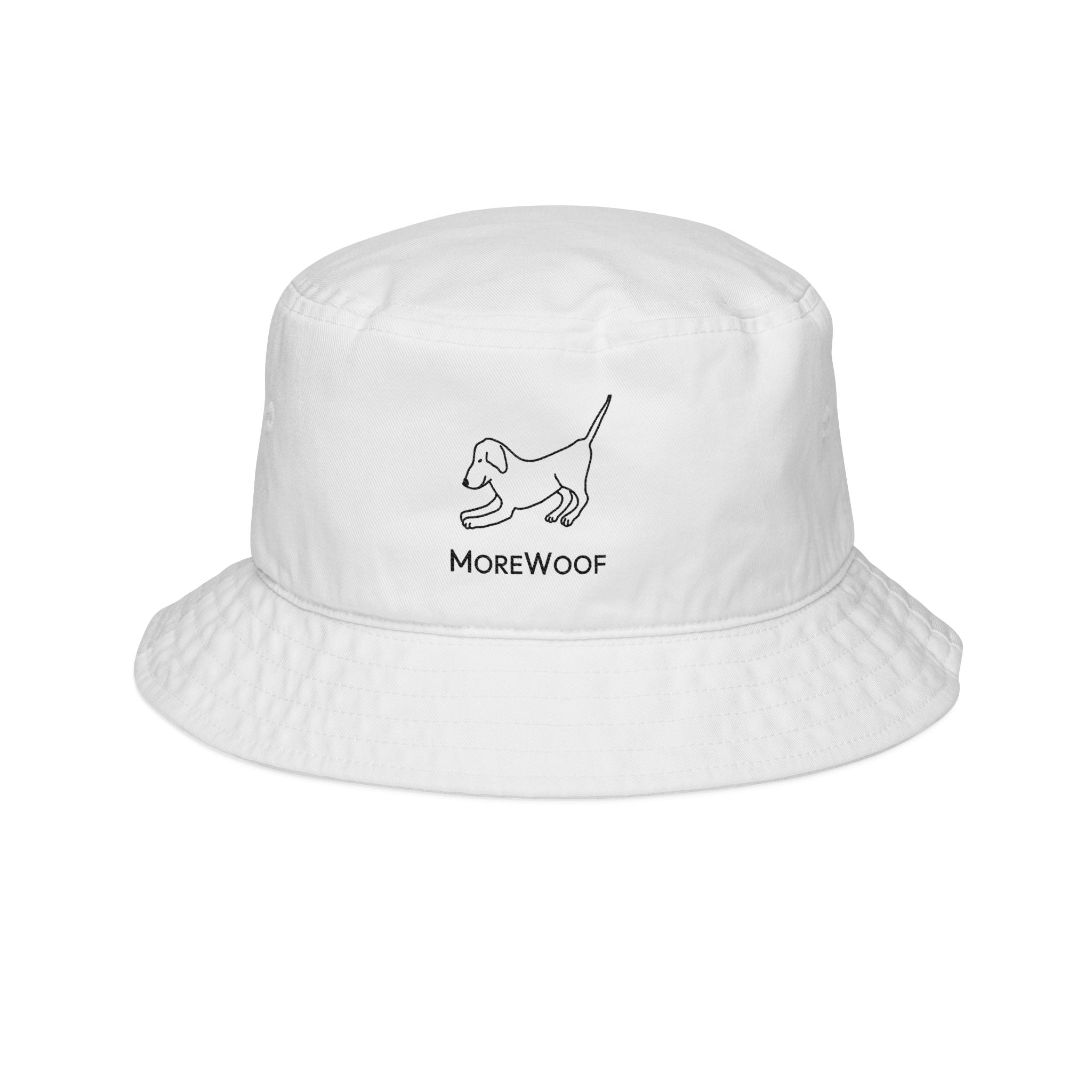 MoreWoof Embroidered Downward Dog Sun Hat — Casual Pet-Lover Sun Hat