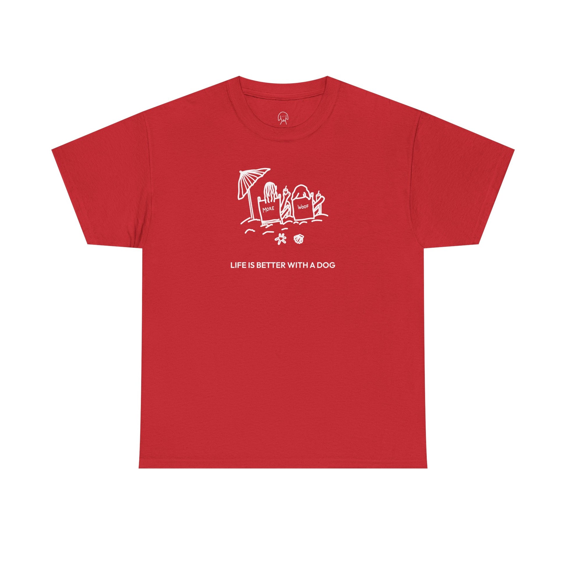 Life is Better with a Dog -- Beach| Soft Cotton Tee | Summer Collection | Life Is Better With A Dog Collection