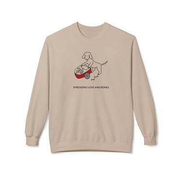 Spreading Love And Bones | Softstyle Fleece Sweatshirt for Dog Lovers | Color Collection