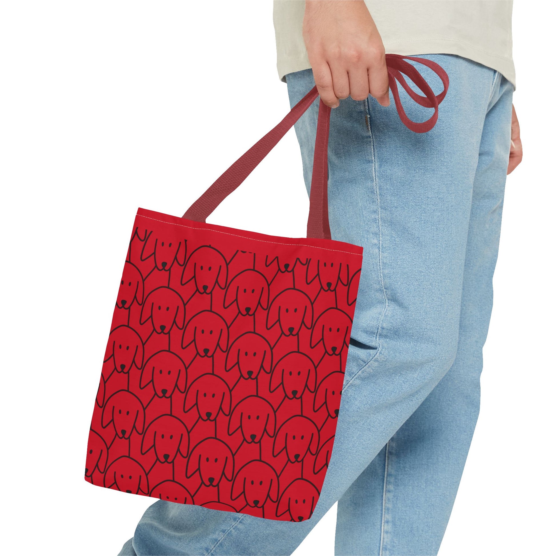 Playful Dog Pattern Tote Bag | 13", 16", 18"