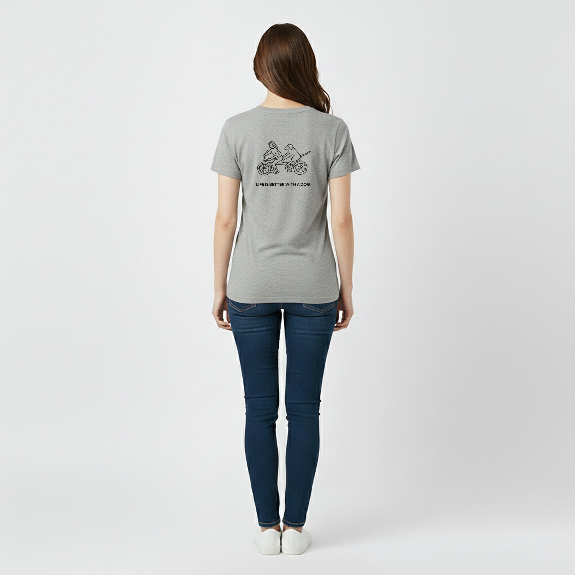 Life Is Better With A Dog -- Bicycle (Back Print) | Soft Cotton Tee | Life Is Better With A Dog Collection