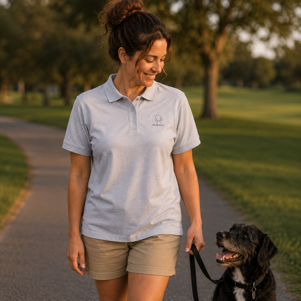 Classic Logo polo shirt printed with a small dog head icon