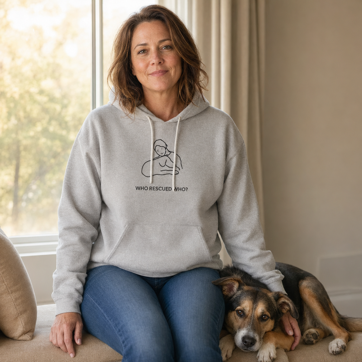 Who Rescued Who? | Morewoof Soft Fleece Hoodie | Rescue Collection