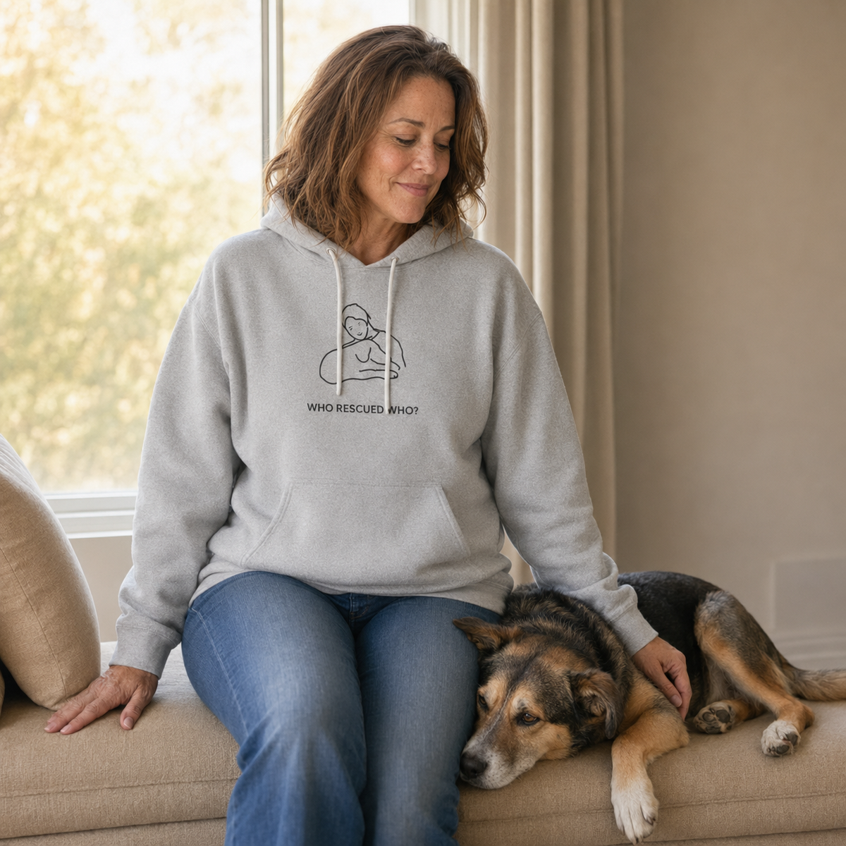Who Rescued Who? | Morewoof Soft Fleece Hoodie | Rescue Collection