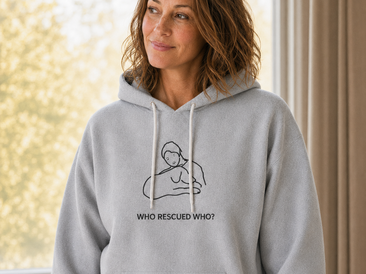 Who Rescued Who? | Morewoof Soft Fleece Hoodie | Rescue Collection