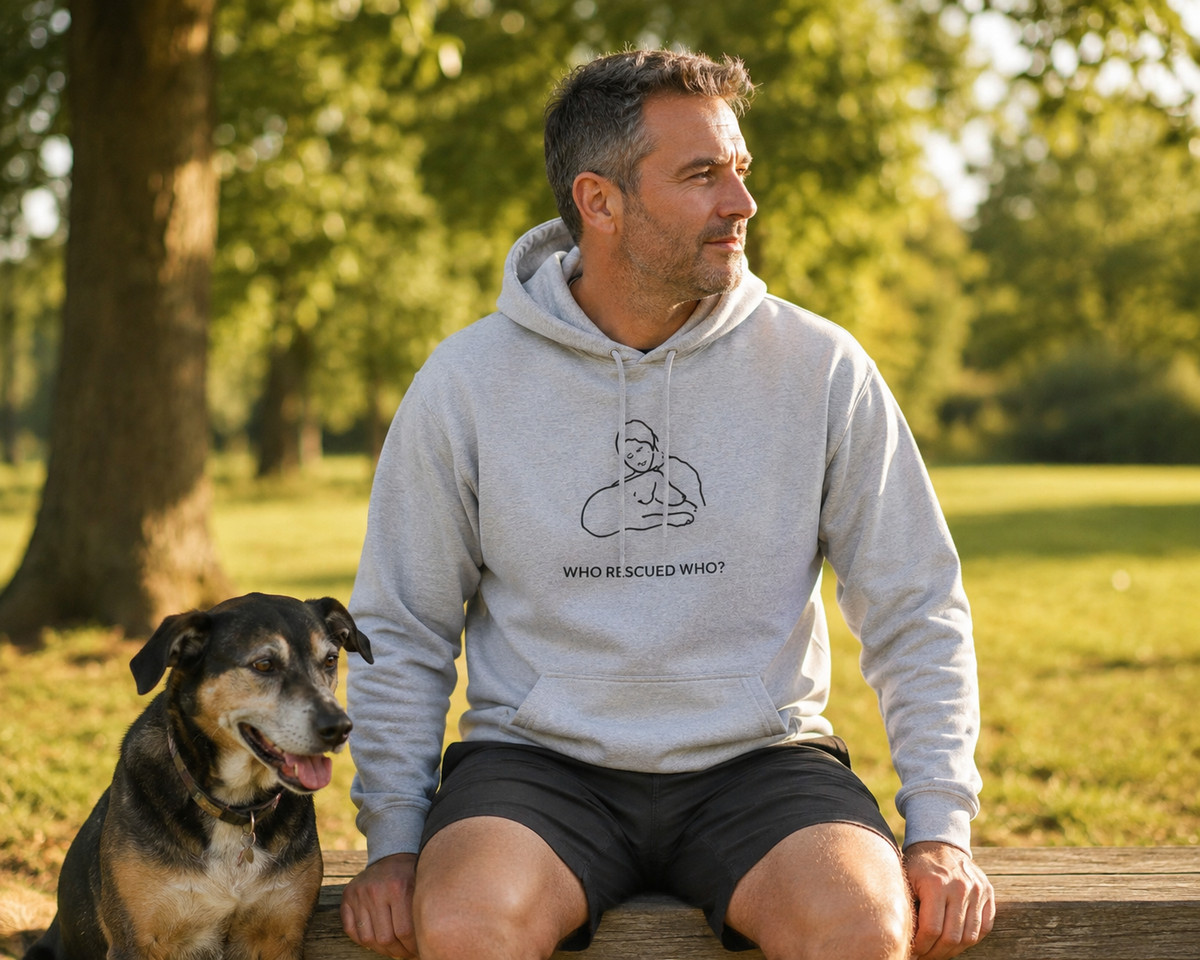 Who Rescued Who? | Morewoof Soft Fleece Hoodie | Rescue Collection