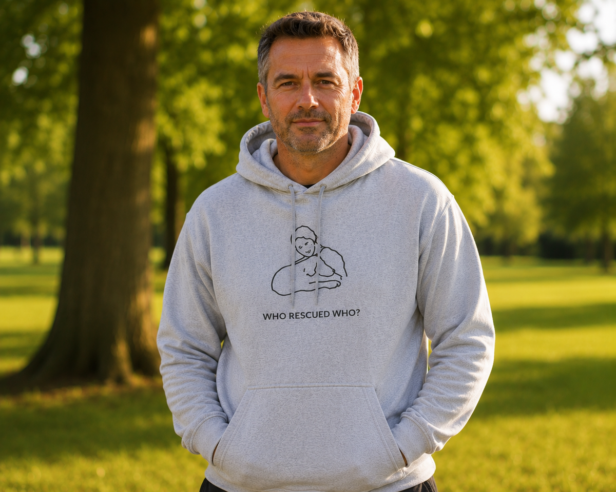 Who Rescued Who? | Morewoof Soft Fleece Hoodie | Rescue Collection