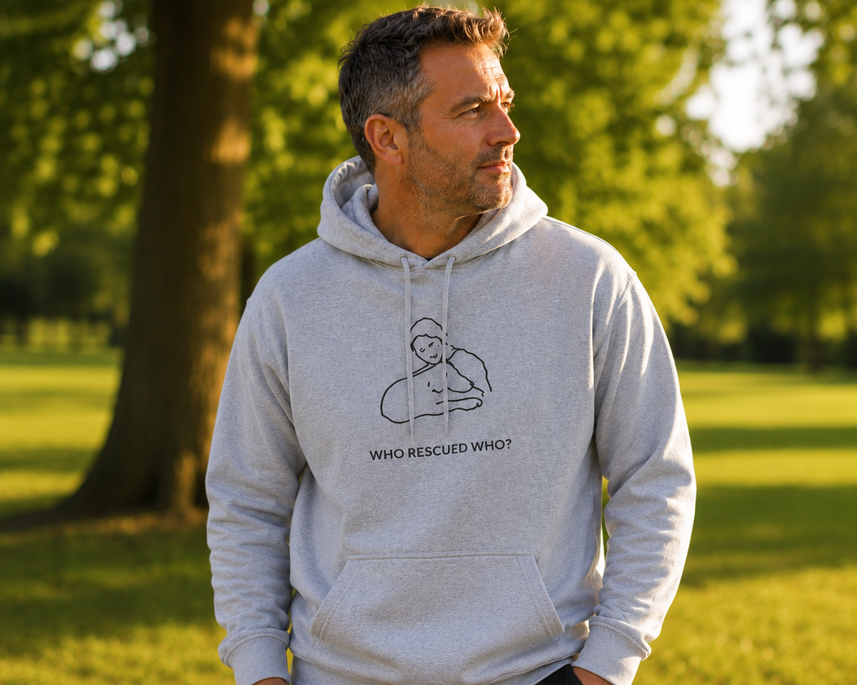 Who Rescued Who? | Morewoof Soft Fleece Hoodie | Rescue Collection