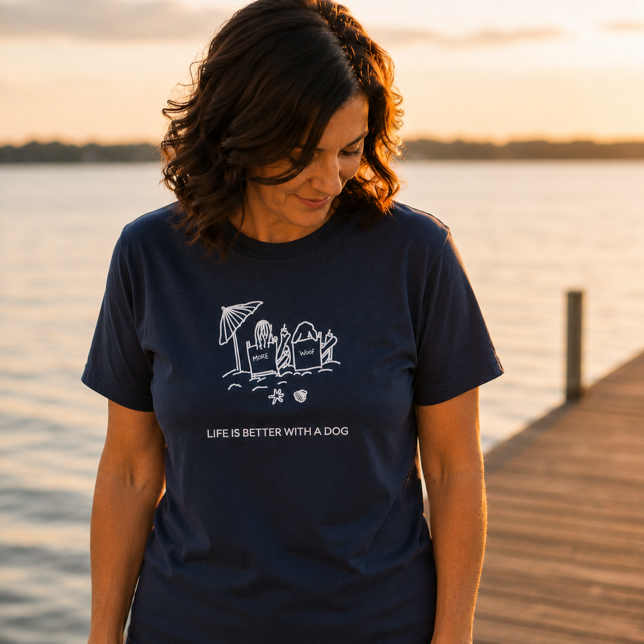 Life is Better with a Dog -- Beach| Soft Cotton Tee | Summer Collection | Life Is Better With A Dog Collection
