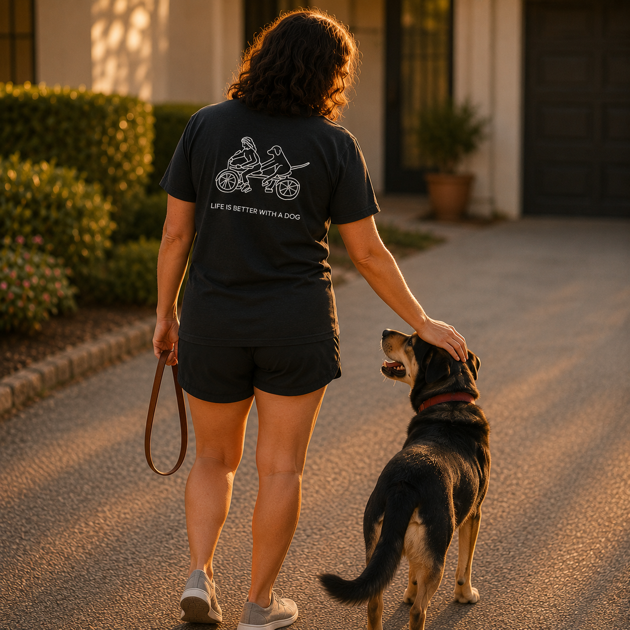Life Is Better With A Dog -- Bicycle (Back Print) | Soft Cotton Tee | Life Is Better With A Dog Collection