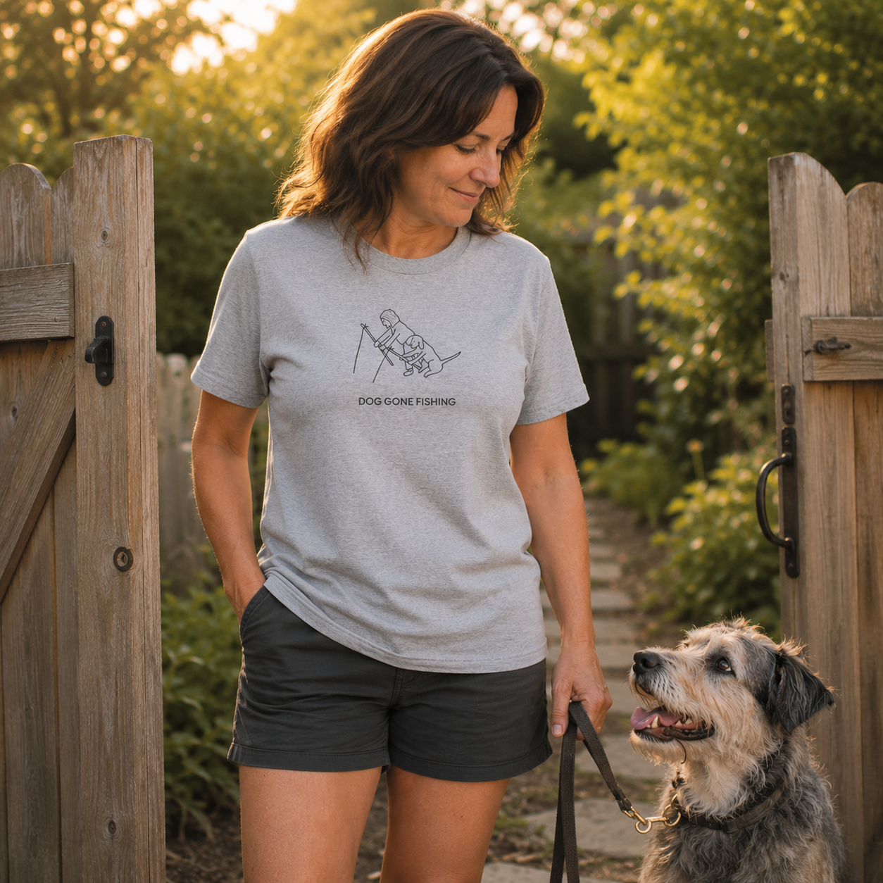 Dog Gone Fishing | Soft Cotton Tee | Summer Collection