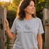 The MoreWoof Dog Gone Fishing t-shirt showing a person fishing with their dog