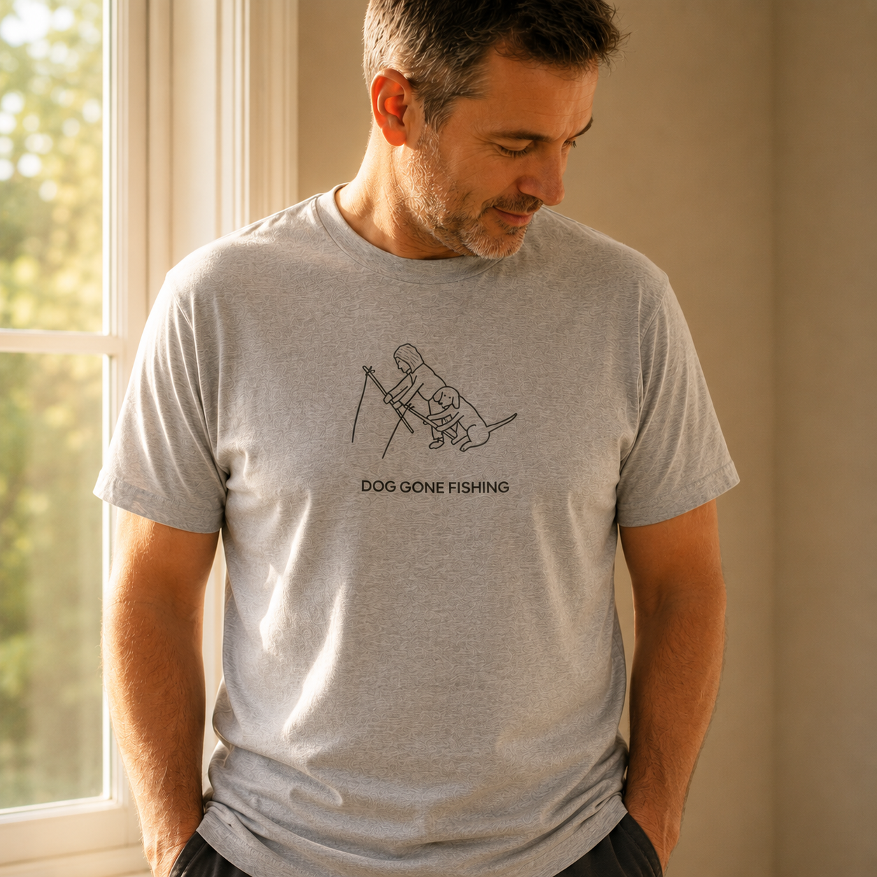 Dog Gone Fishing | Soft Cotton Tee | Summer Collection