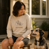 MoreWoof Dog Gone Fishing sweatshirt with a person fishing with their dog