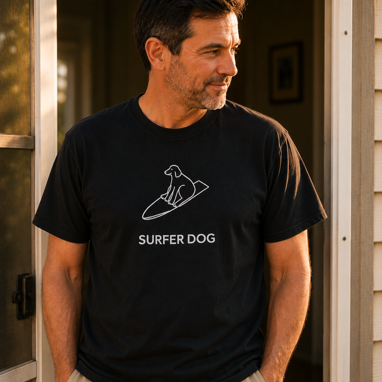 Surfer Dog | Soft Cotton Tee | Summer Collection