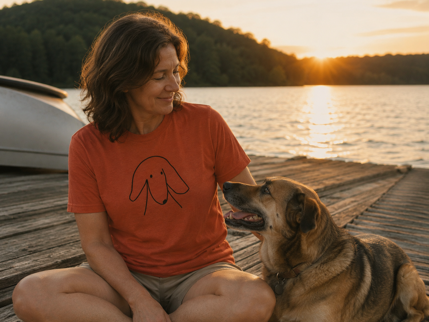 Sideways Glance t-shirt featuring a dog glancing sideways in profile